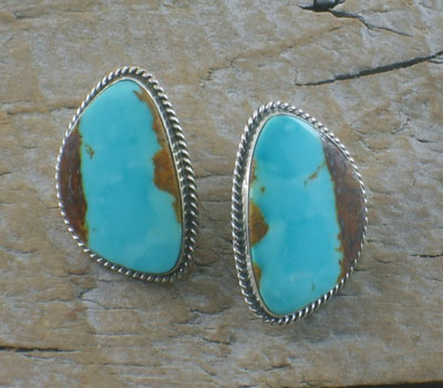 Native American Earrings Turquoise Post M. LEE